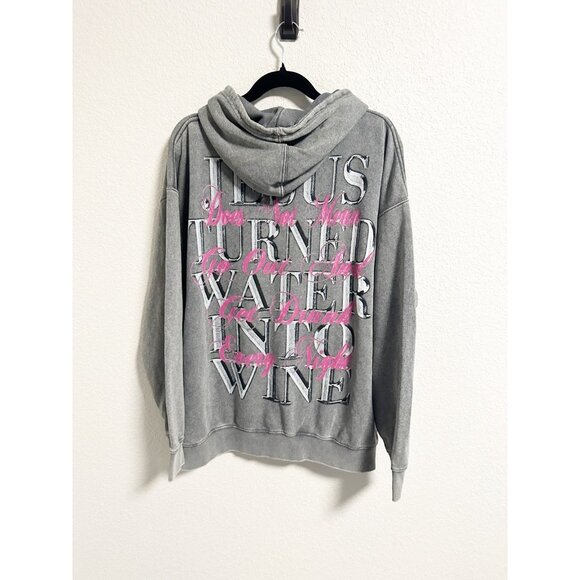 Saint Tears Oversized Hoodie Mouth Teeth Graphic Jesus Water Into Wine Large - Picture 4 of 11